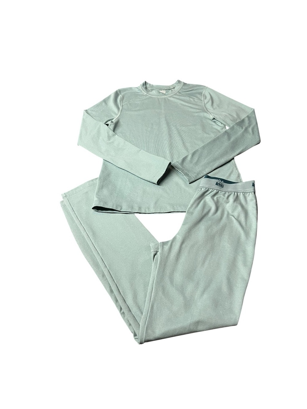 REI Co-op Kids Long Sleeve Base Layer Set in Sage Green Size 10-12 Medium